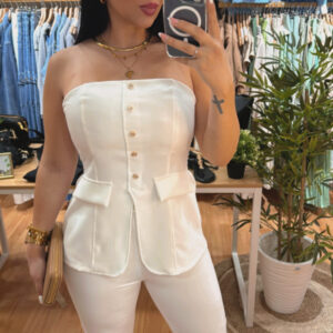 Top Nude Botones